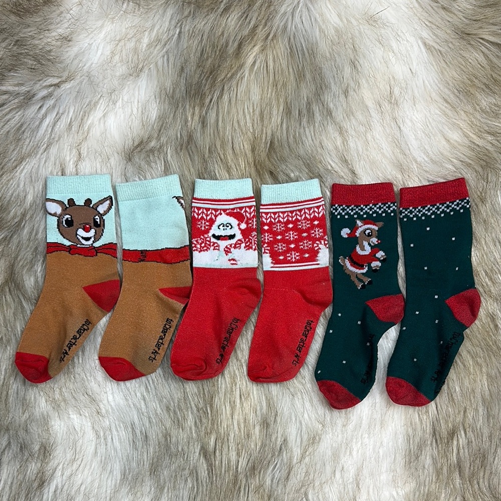 Gap Kids Rudolph & Abominable Snowman Christmas Holiday Socks 3 Pair Set